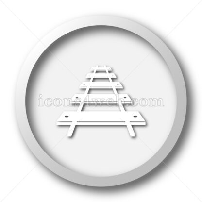 Rail road white icon. Rail road white button - Website icons
