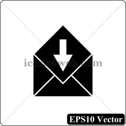 Receive e-mail black icon. EPS10 vector. - Website icons