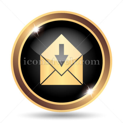 Receive e-mail gold icon. - Website icons