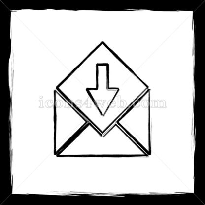 Receive e-mail sketch icon. - Website icons
