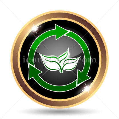 Recycle arrows gold icon. - Website icons