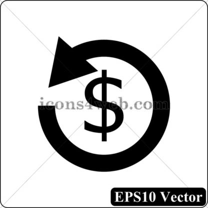 Refund sign black icon. EPS10 vector. - Website icons
