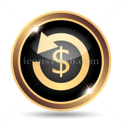 Refund sign gold icon. - Website icons