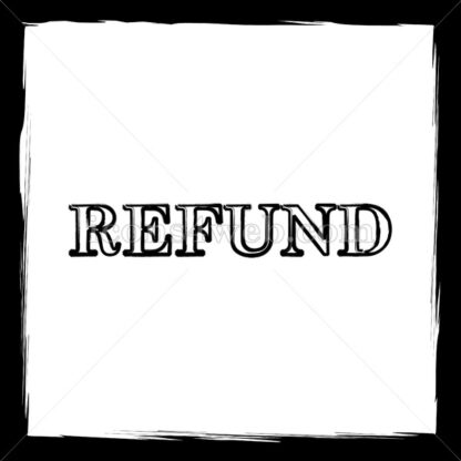 Refund text sketch icon. - Website icons