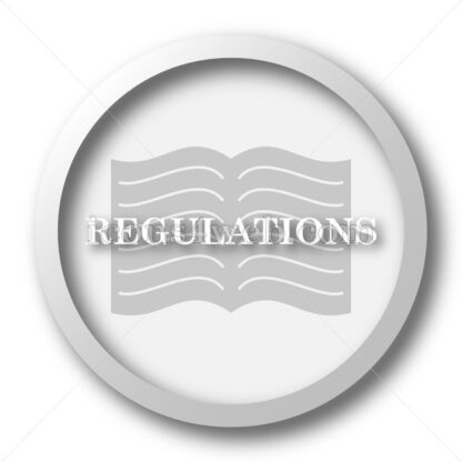 Regulations white icon. Regulations white button - Website icons