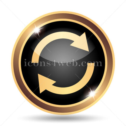 Reload two arrows gold icon. - Website icons