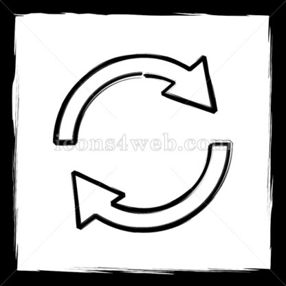 Reload two arrows sketch icon. - Website icons