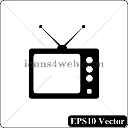 Retro tv black icon. EPS10 vector. - Website icons
