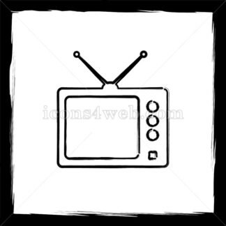 Retro tv sketch icon.