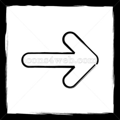 Right arrow sketch icon. - Website icons