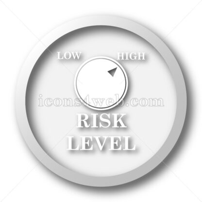 Risk level white icon. Risk level white button - Website icons