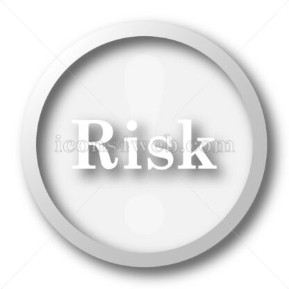 Risk white icon. Risk white button - Website icons