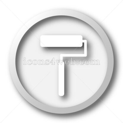 Roller white icon. Roller white button - Website icons
