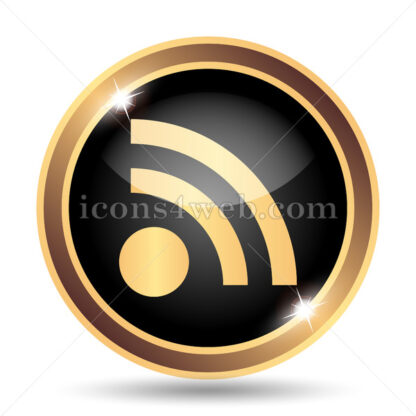 Rss sign gold icon. - Website icons