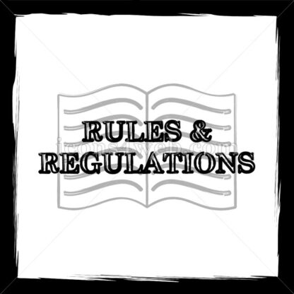 Rules and regulations sketch icon. - Website icons