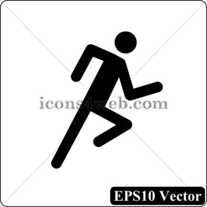 Running man black icon. EPS10 vector. - Website icons