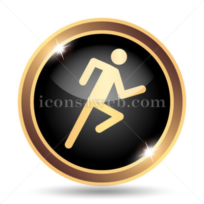 Running man gold icon. - Website icons