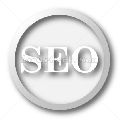SEO white icon. SEO white button - Website icons