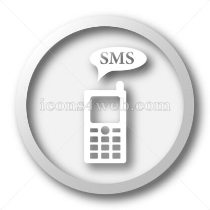 SMS white icon. SMS white button - Website icons