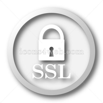 SSL white icon. SSL white button - Website icons