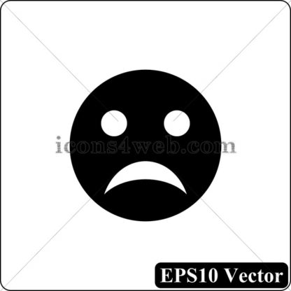 Sad smiley black icon. EPS10 vector. - Website icons