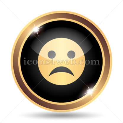 Sad smiley gold icon. - Website icons