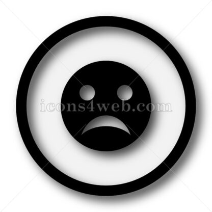 Sad smiley simple icon. Sad smiley simple button. - Website icons