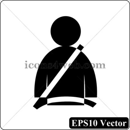Safety belt black icon. EPS10 vector. - Website icons