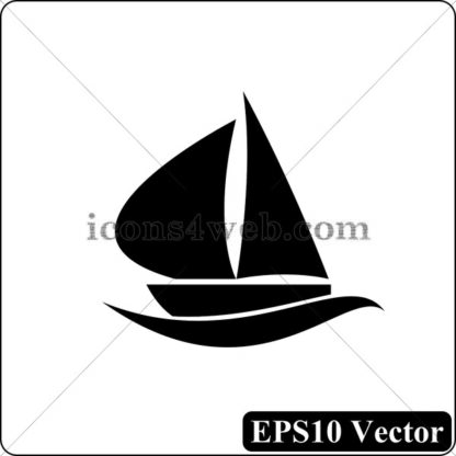 Sailboat black icon. EPS10 vector. - Website icons
