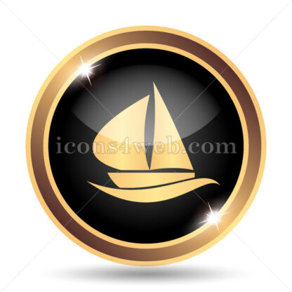 Sailboat gold icon. - Website icons