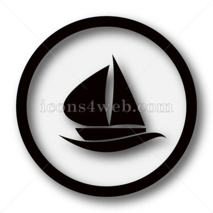 Sailboat simple icon. Sailboat simple button. - Website icons
