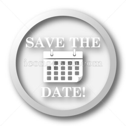 Save the date white icon. Save the date white button - Website icons