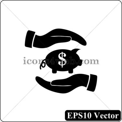 Saving black icon. EPS10 vector. - Website icons