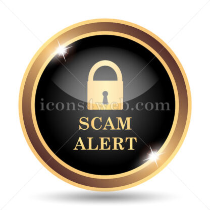 Scam Alert gold icon. - Website icons