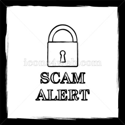 Scam Alert sketch icon. - Website icons