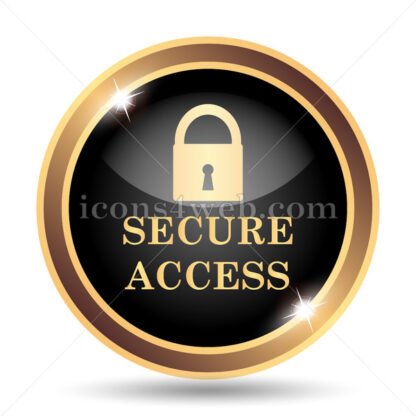 Secure access gold icon. - Website icons