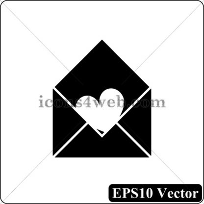 Send love black icon. EPS10 vector. - Website icons