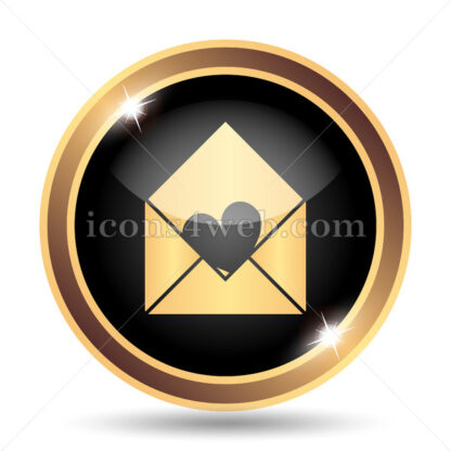 Send love gold icon. - Website icons