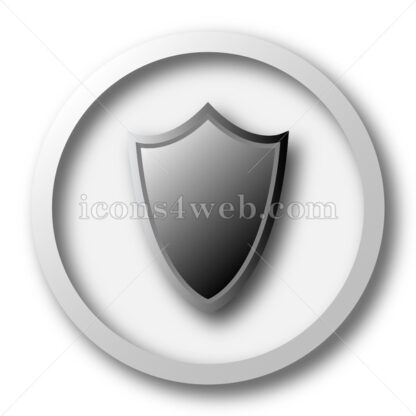 Shield white icon. Shield white button - Website icons
