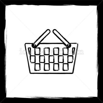 Shopping basket sketch icon. - Website icons