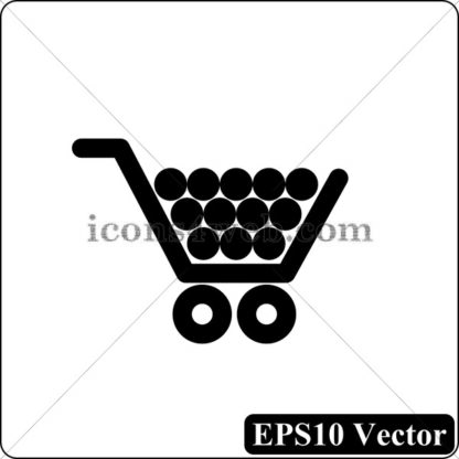 Shopping cart black icon. EPS10 vector. - Website icons