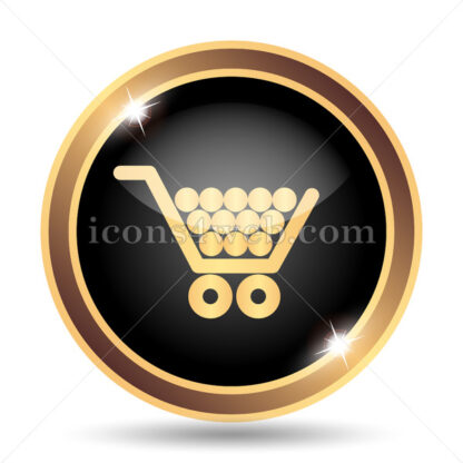Shopping cart gold icon. - Website icons