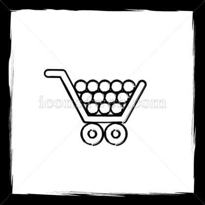 Shopping cart sketch icon. - Website icons