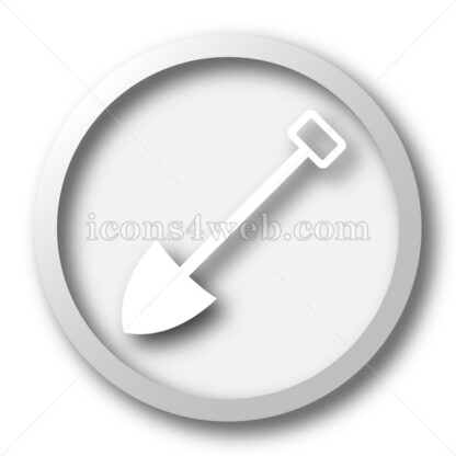 Shovel white icon. Shovel white button - Website icons