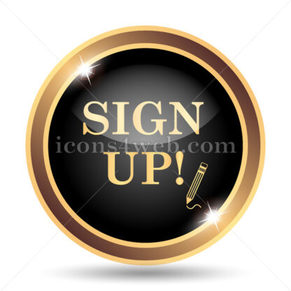 Sign up gold icon. - Website icons