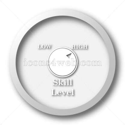 Skill level white icon. Skill level white button - Website icons