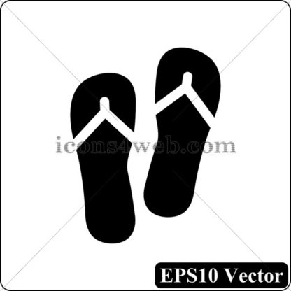 Slippers black icon. EPS10 vector. - Website icons