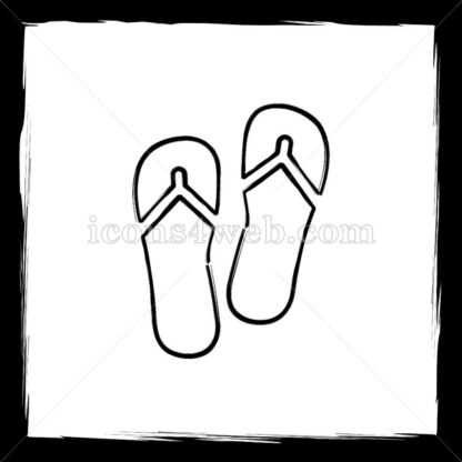 Slippers sketch icon. - Website icons