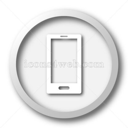 Smartphone white icon. Smartphone white button - Website icons