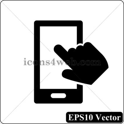 Smartphone with hand black icon. EPS10 vector. - Website icons